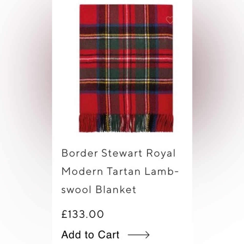NWT Lambswool Throw Blanket by LochCarron of Scotland in Royal Stuart Tartan - Picture 6 of 7